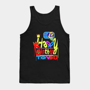 Happy Birthday Alphabet Letter (( G )) Dazzling Creative Design Tank Top